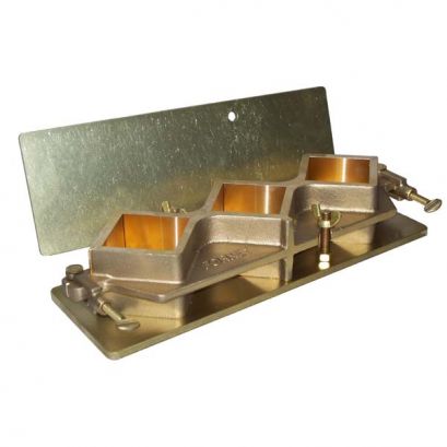 Molde para cubos, de 2 pulgadas, para 3 muestras, con cubierta para grout (sin orificios)