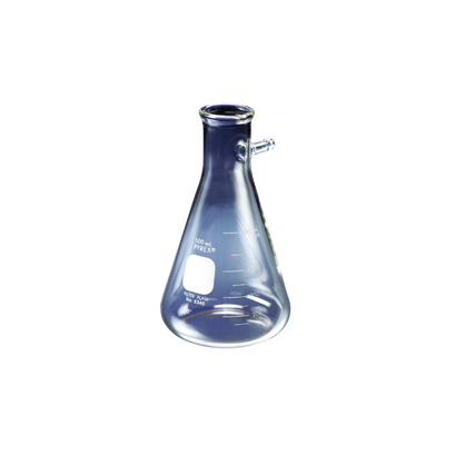 MATRAZ KITASATO DE 500 ML CON TUBO LATERAL