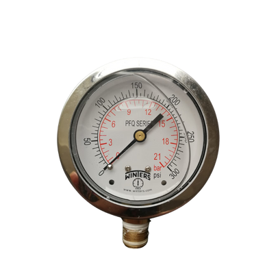 MANOMETRO VERTICAL DE PRESION DE 0 A 300 PSI CON GLICERINA
