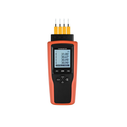 TERMÓMETRO DE INDICACIÓN DIGITAL CON CUATRO TERMOCUPLAS TIPO K DE CUATRO CANALES